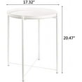 thumbnail image 3 of Metal Side Table, Side Table for Small Spaces Outdoor Patio Side Table Circle Metal Bedside Table Waterproof Removable Tray Round Accent Table for Nursery Bedroom Balcony Office(White), 3 of 6