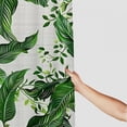 thumbnail image 3 of JEUXUS Tropical Dense Jungle Palm Leaves Waist Bathroom Shower Curtain Set with Hooks White, 3 of 7