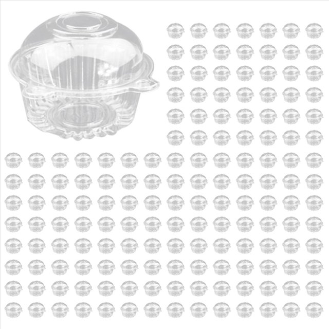 200 Piezas de PláStico Transparente Caja de Pastel de Cupcake Individual Caja de Soporte de CúPula de Muffin