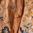 thumbnail image 5 of Womens Linen Tops 3/4 Sleeve Cotton Floral Embroidered Shirts Summer Dressy Casual Boho Blouses Loose Fit Tunic shirt Saffron 2XL, 5 of 6