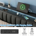 thumbnail image 4 of Satifur Queen LED Bed Frame with Smart RGB Lights, Headboard Charging Station, Versatile Storage Solution, Comfortable Upholstered Backrest, No Box Spring Needed, 4 of 11
