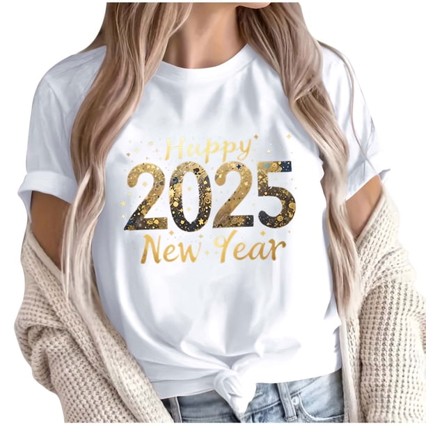 Camisetas de Manga Corta para Mujeres, Camiseta de Cuello Redondo Impresa de Moda, Primavera Y Verano Casual