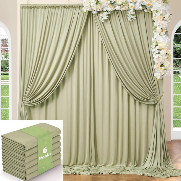 Cortinas de fondo NSSONBEN, color verde salvia, 9 x 3 m, poliéster