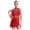 Red, variant on iefiel Women's Lyrical Dance Dress Rhinestone Applique Sleeveless Mesh Ruched Contemporary Dancewear Red S