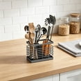 thumbnail image 4 of ZZkhGO Wall-Mounted Chopstick Utensil Drainer Storage Rack, Iron Kitchen Organizer with Removable Tray, Multi-Purpose Hanging Caddy for Home Countertop, Gray, 4 of 6