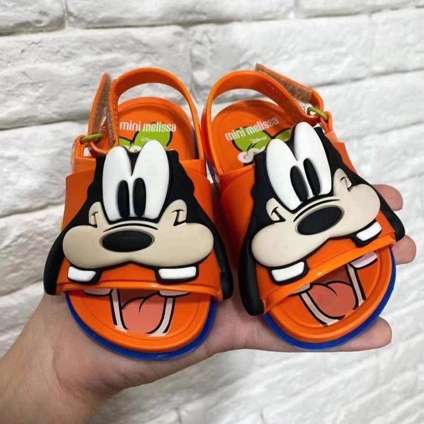 2021 Melissa Summer Disney Children's Sandals and Slippers Boys Cartoon Goofy Mickey Donald Duck Girls Jelly Beach ShoesUSA-8(14.8cm insole) Gao Jinjia LED