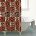 thumbnail image 4 of Red Boho Ethnic Floral Patchwork Pattern Shower Curtain 72"x84" ,Bathroom Decorative Shower Curtains Set with 12 Hooks,Modern Waterproof Washable Shower Curtain, 4 of 6