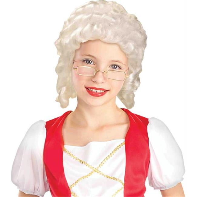 Colonial Boy Childs White Historical Halloween Costume Wig