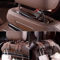 thumbnail image 4 of Car Seat Hooks for Headrest, Leather Double Hook Organizer for Hanging Bags, Groceries, Backpacks, Foldable Car Storage,1pc, 4 of 4