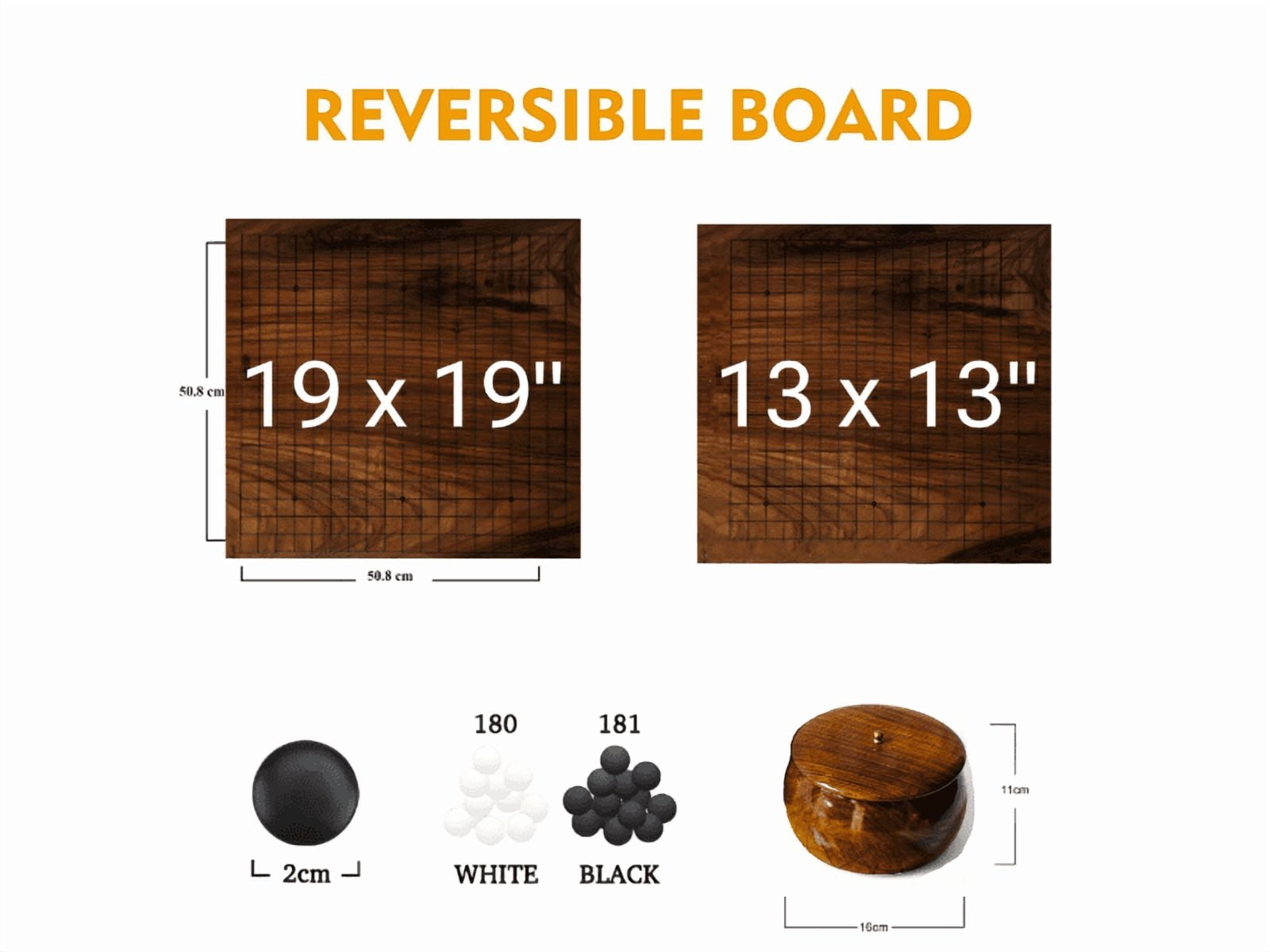 Premium Rosewood Go Board Game Set with 361 Stones & 2 Storage Bowls | 20” Classic Strategy Game, Handmade Wooden Board for Advanced Players & Collectors, Durable Tabletop Entertainment