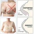 thumbnail image 4 of Quinlirra Ladies Traceless Comfortable No Steel Ring Breathable Gathering Bra Woman Underwear Beige Size L, 4 of 5