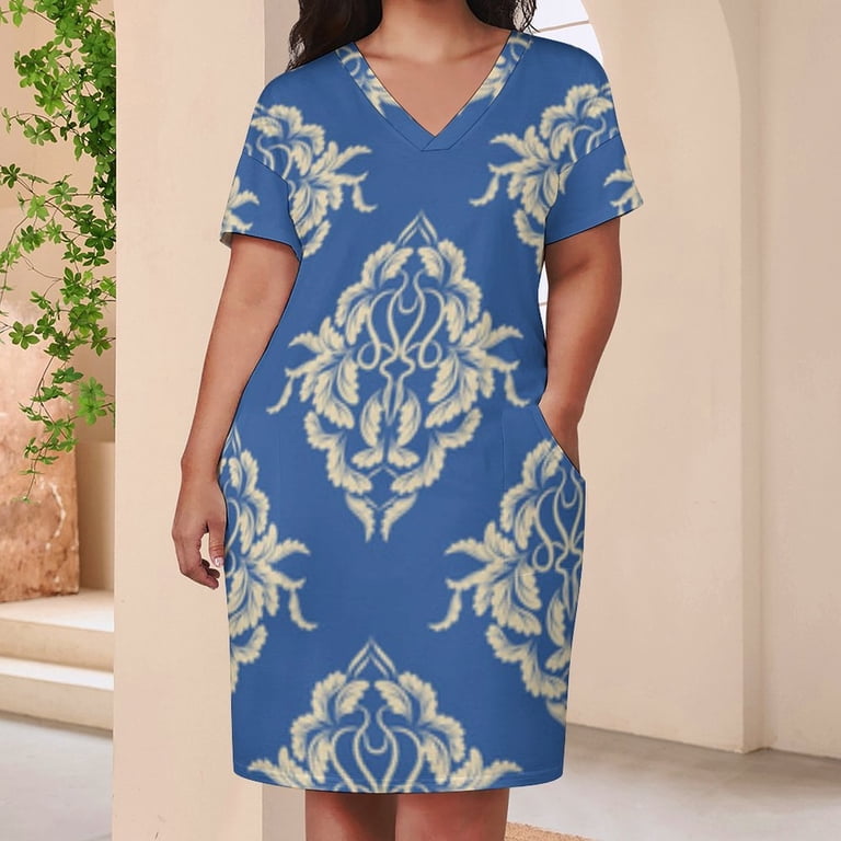 white christmas dresses Provence Bloom Long Sleeve Mini Dress Floral Blue– Selfie Leslie main image 1