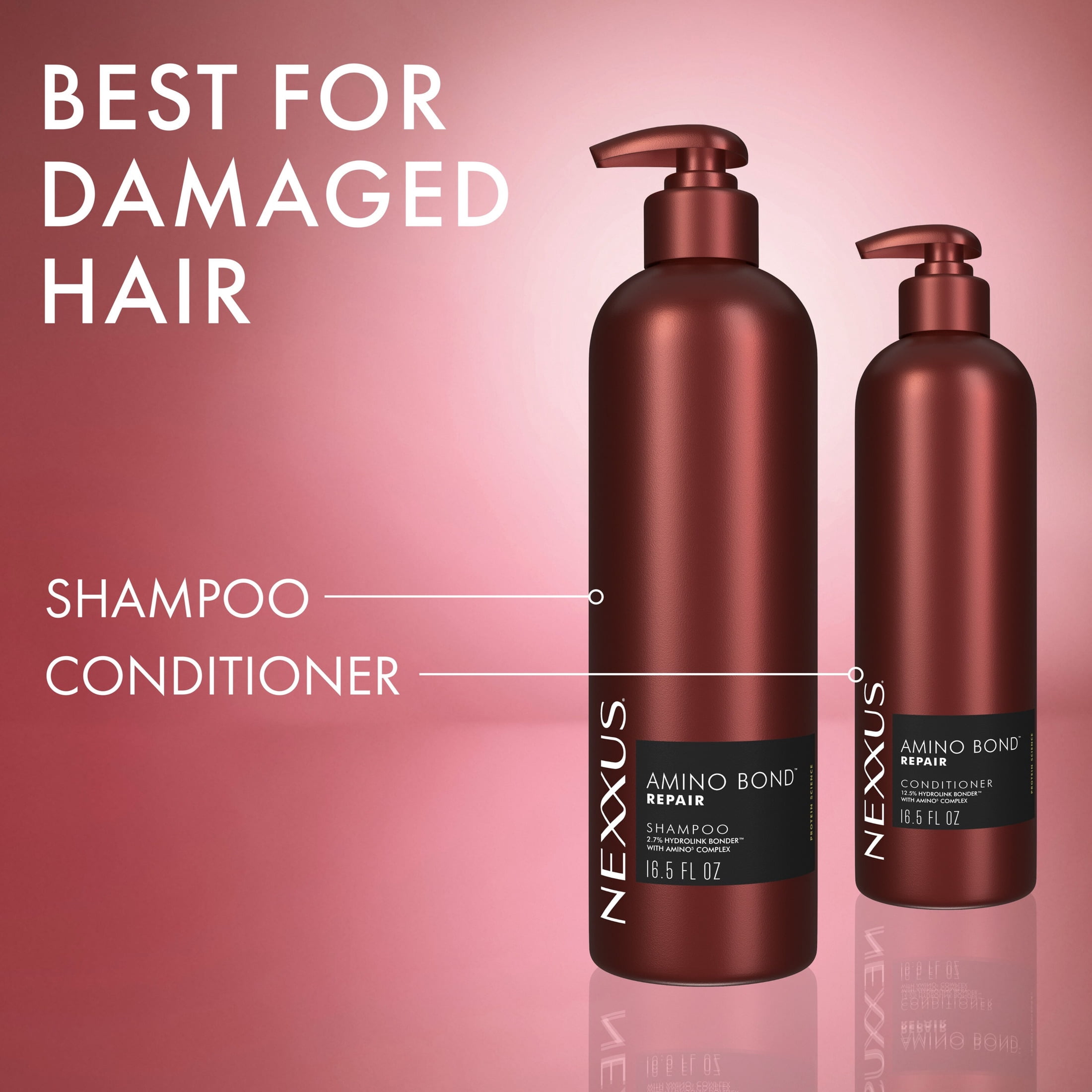 Nexxus Amino Bond Conditioner for Damaged Hair Bond Repair Powered by Hydrolink Bonder with Amino5 Complex, 16.5 Fl oz