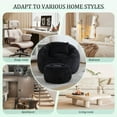 thumbnail image 6 of Bean Bag Chair with Comfly Ottoman, Modern Chenille Fabric Single Sofa Chair with Pumpkin Backrest and Anti-Slip Bottom, 27.5 Deep Seat, Reading Chair for Living Room Bedroom Apartment Dorm, Black, 6 of 8