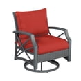 thumbnail image 4 of Kinger Home Outdoor Swivel Chairs for Patio 1PC/GREY/RED, 4 of 5