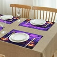 thumbnail image 6 of Scary Night Full Moon Castle Pumpkin Halloween Table Mats Set of 4 12x18in Inch Seasonal Fall Holiday Table Mat Washable Anti-Skid Outdoor Indoor Table Mats for Halloween Dining Table Accessories, 6 of 7