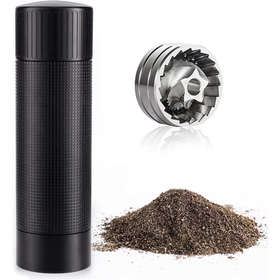WhiteRhino Professional Grade Pepper Mill Grinder with Stainless Steel Blade,High Output Refillable Adjustable Coarseness Pepper MIll for Spices
