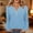 #093-Blue, variant on Craaazy Women's Shirts Fashion Loose Stripe Printed Long Sleeve V-neck Open Pullover Button Tops Gifts