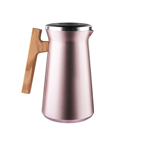 SDREAM 34 Oz Coffee Carafe Thermal For Kettle Stainless Steel Double Walled Vacuum Insulation Hot Beverage or Tea 34 oz Black 