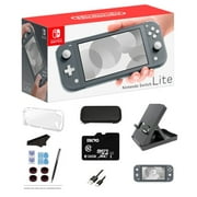 Nintendo Switch Console Lite Console, Gray Game Console, 5.5” LCD Touch 1280x720 Screen, 32GB Internal Storage with Extra 128GB External SD Storage 11-in-1 Game Console