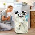 thumbnail image 5 of Yayeee Freestanding Laundry Hamper with Handle Collapsible Large Storage Basket for Clothes, Gray Marble Pattern, 5 of 7