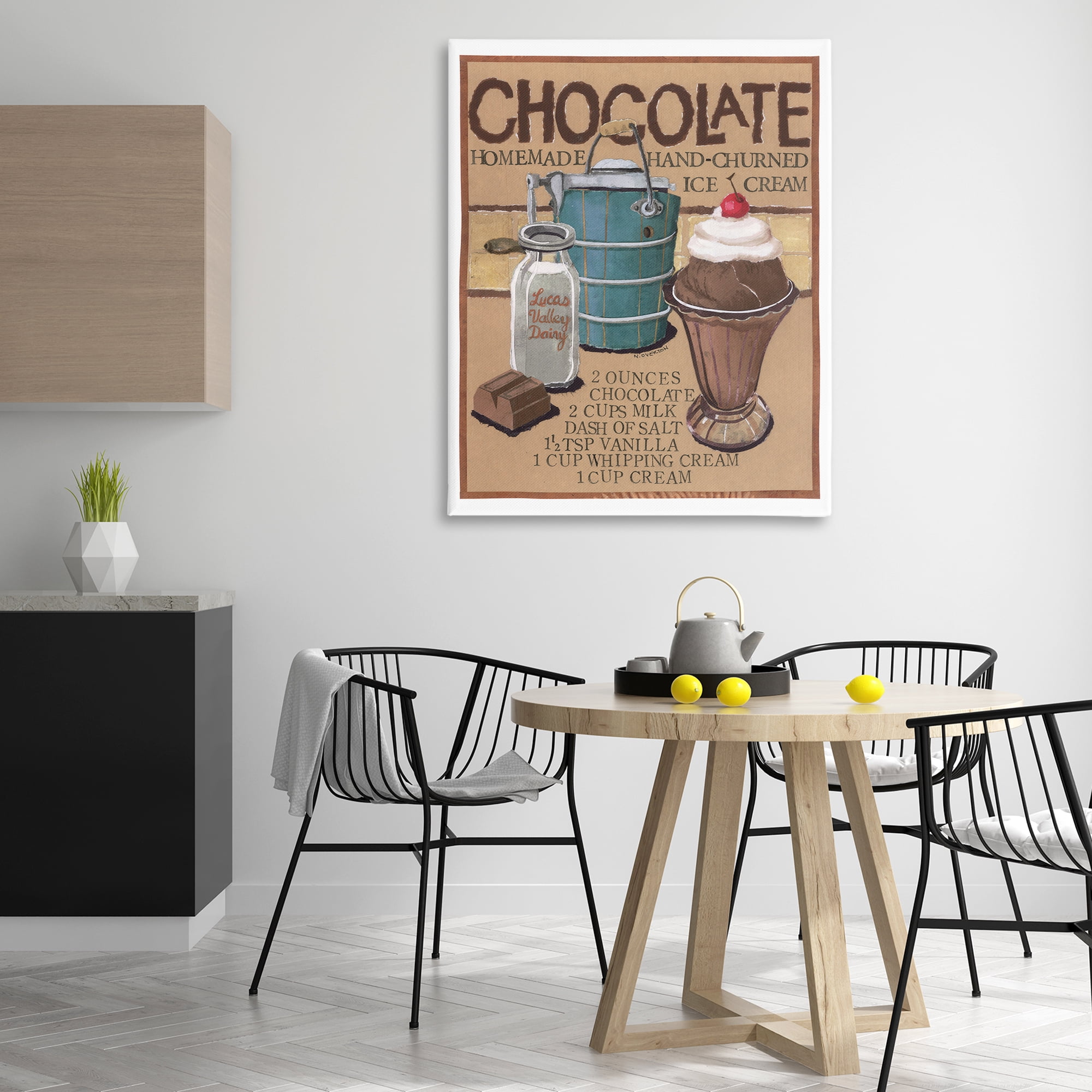 Stupell Industries Chocolate Ice Cream Food & Beverage Painting Gallery Wrapped Canvas Art Print Wall Art, 36 x 48