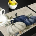 thumbnail image 5 of 4pcs Autumn Placemats - Buffalo Plaid Pumpkin & Eucalyptus Leaves Design, Durable Linen Rectangular Placemats for Fall Thanksgiving Halloween Party Decor, 12x18, 5 of 5