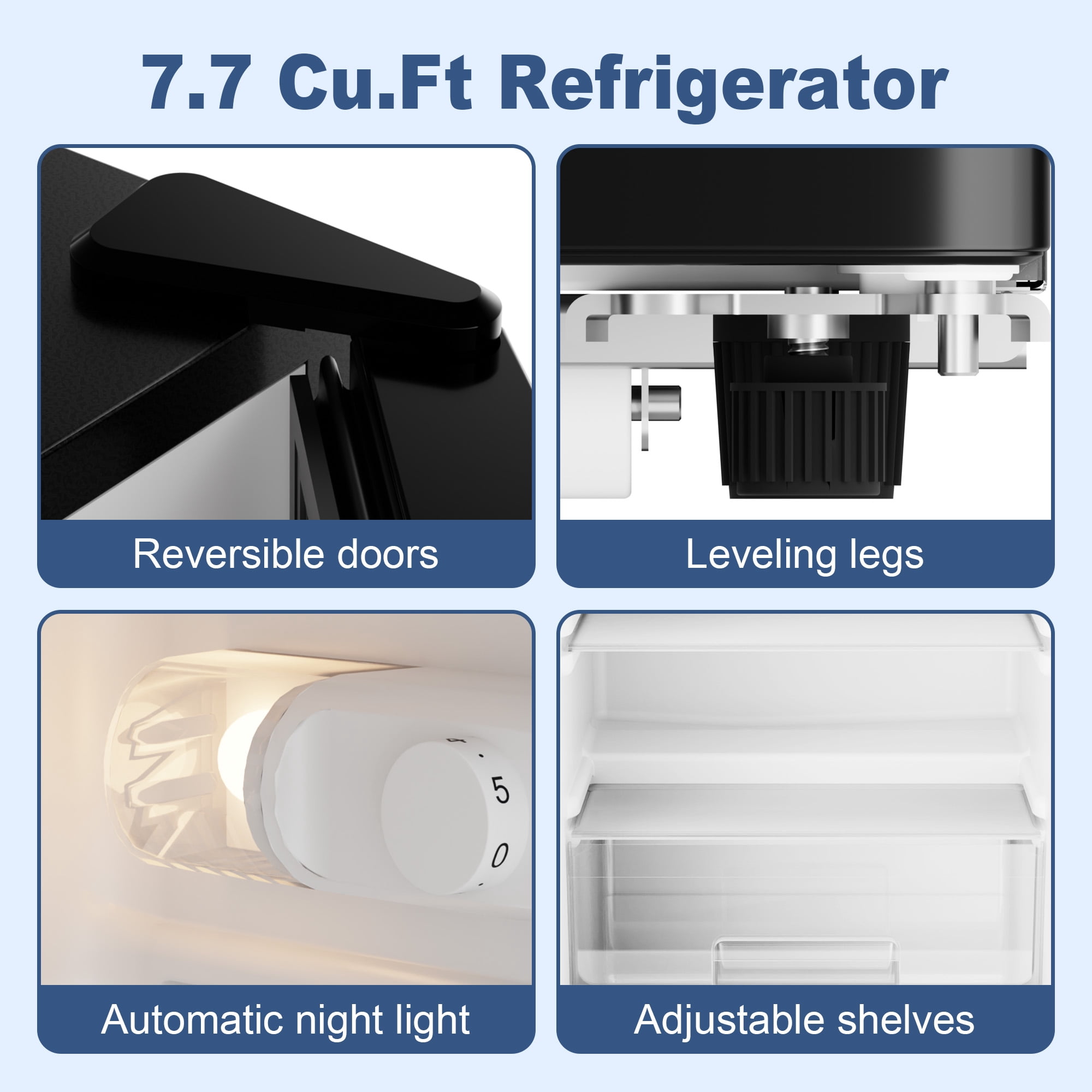BANGSON 7.7 Cu.ft Top Freezer Refrigerator for Apartments, Energy Saving, Adjustable Thermostat, Large Capacity, Low Noise, Silver