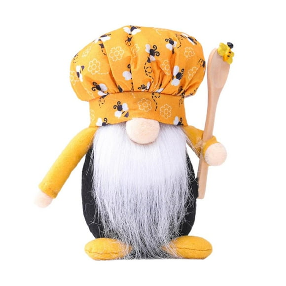 YOPTOP Bumble Bee Chef Doll Honey Bee Elf Doll Faceless Plush Toy Home Decoration,male