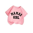 thumbnail image 3 of shoper 4t Girl Shirts Crew Neck Letter Print Short Sleeve Comfy Holidays Tops T-Shirts Toddler To Big Kid Pink 130, 3 of 5