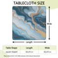 thumbnail image 2 of Blue Marble Gold Wave Pattern Square Fitted Tablecloth with Elastic Edge,Square Table Cover,Washable Elastic Table Cover for Home Kitchen Party Decor 36"x36", 2 of 6