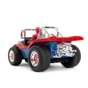 Jada Spider-Man Buggy RC with Non-Removable Spider-Man Figure – 7, Turbo Button, Full-Function Remote Control, Ages 6+, Red/Blue