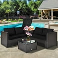 thumbnail image 3 of GVN Backyard Furniture Sets,Outdoor Furniture Sets,4 Pieces Outdoor Patio Rattan Furniture Set with Loveseat and Storage Box-Black, 3 of 10