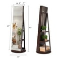 LVSOMT 360° Swivel Jewelry FullLength LED Mirror, Floor