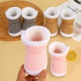 thumbnail image 5 of Ketyyh-chn99 Baby Boy Girl Winter Boots Fall Shoes Unisex Baby Cotton Booties Non-Slip Sole for Toddler Boys Girls Winter Warm Fleece Cozy Socks Shoes Grey,4.5, 5 of 5
