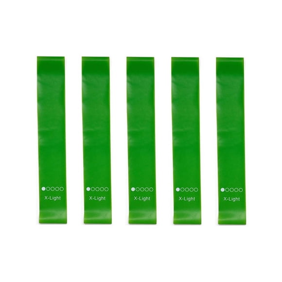 Vogacara 5 unidades/juego de bandas de resistencia para Yoga, cinturón expansor, entrenamiento de Fitness, equipo de modelado de culturismo elástico Suministros para bajar de peso Verde Vogacara CE014619-01