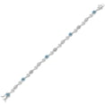 thumbnail image 2 of Gem Stone King 925 Sterling Silver Swiss Blue Topaz and Moissanite and White Lab Grown Diamond Bracelet for Women (2.71 Cttw, Gemstone November Birthstone, Round 4MM, 7.5 inch), 2 of 6