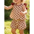 thumbnail image 5 of BemeyourBBs Kids Toddler Baby Girls Summer Clothes Cute Infant Baby Girls 2 Piece Outfits Sleeveless Dot Print Tank Tops Lantern Shorts Sets, 5 of 9