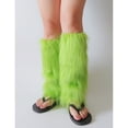 thumbnail image 6 of Fuzzy Faux Furs Leg Warmers Furs Heels Long Boots Cuffs Cover Has Elastic One Pair Carnivals Boot Cover Y2K JK Uniform, 6 of 11