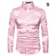 thumbnail image 4 of Sonducket Camisa Transpirable Para Hombre Satén Con Mangas Largas - Trabajo Boda O Casa Camisa Para Hombre Formal Manga Larga Grande Camisetas rosa S, 4 of 6