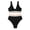 Black, variant on Staron Women's Bikini Swimsuit High Waist V Neck Two Piece Bathing Suit Solid Color Stitching Casual Beach Vacation Pool Party, Pink L