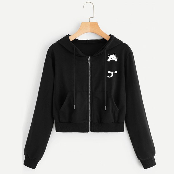 ICHUANYI Liquidación Mujeres Casual Impresión Manga Larga Cremallera Bolsillo Camisa Sudadera Con Capucha Tops ICHUANYI WER202308256780