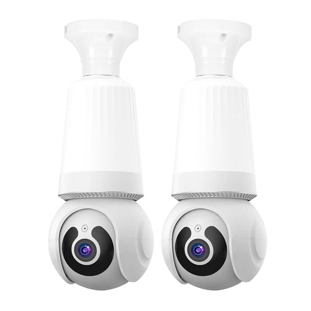 Cámara de bombilla de 3 MP, bombilla de 360° y cámara 2 en 1, cámara de vigilancia de seguridad con conversación bidireccional Wifi, sin necesidad de cableado para interiores B