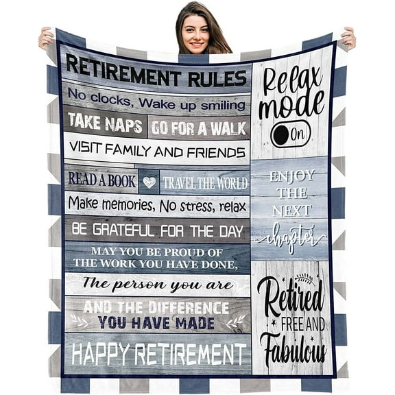 Retirement Gifts for Men 2025, Happy Retirement Gifts Blanket 50"x60", Funny Retirement Gifts for Men, Best Retired Gifts for Coworker, Cool Retirement Decorations Men