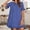 Blue, variant on Babysbule 2022 Dresses for Women Clearance Women's Leopard Print Round Neck Front Short Back Long Ruffle Dress Women