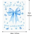 thumbnail image 6 of Bow Throw Blanket 60x50Inch Preppy Blanket Blue Bow Aesthetic Throw Blanket Coquette Flannel Soft Bow Plush Preppy Room Decor for Girls Women Birthday, 6 of 7