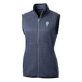 thumbnail image 2 of Women's Cutter & Buck Heather Navy Houston Oilers Throwback Logo Mainsail Basic Sweater Knit Fleece Full-Zip Vest, 2 of 3