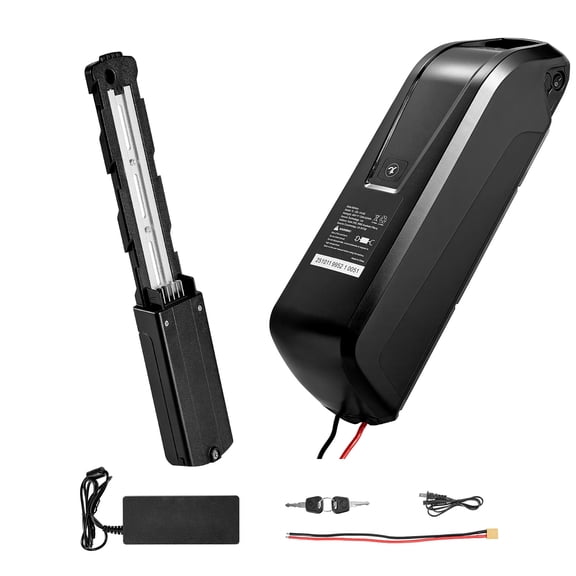 KFFKFF 48V 13Ah Electric Bike Lithium Battery Pack with BMS, 3A Charger, Lock, and Indicator for 1000W E-Bike Motor, Detachable Replacement Kit with Discharge Socket