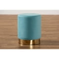 thumbnail image 6 of Baxton Studio Chaela Contemporary Glam and Luxe Sky Blue Velvet Fabric Upholstered and Gold Finished Metal, 6 of 7