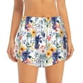 thumbnail image 2 of Rateoe Lilies Flowers Printed 2 in 1 Women's Workout Shorts for Athletic Gym Running Shorts with Phone Pockets-X-Large, 2 of 7